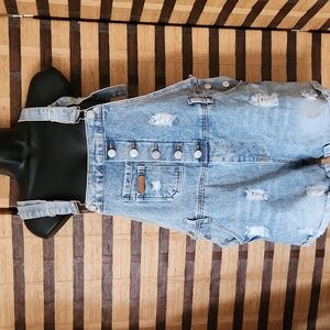 Jeans Destroyed Bib Shorts